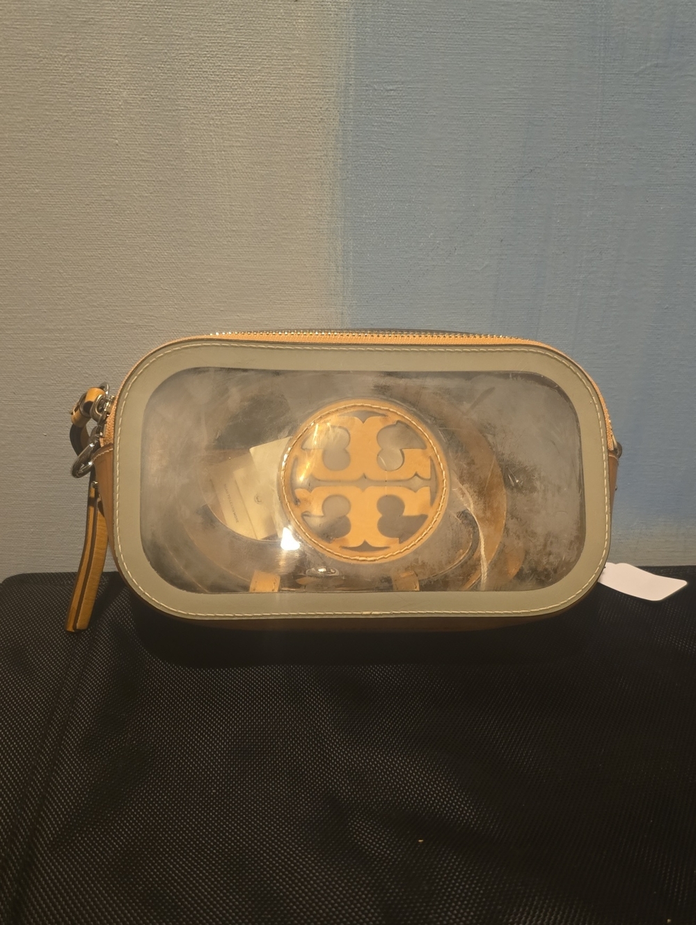 Tory Burch Clear Crossbody with Tan Trim and Gold Logo